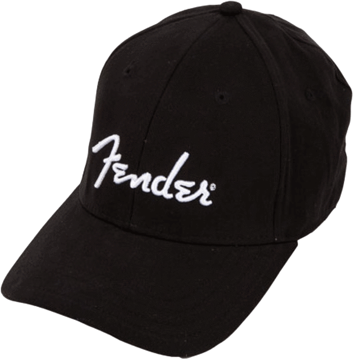 Fender Logo Stretch Cap - Fender Black Script Logo Stretch Cap Black S/m At Guitar (1000x1000), Png Download