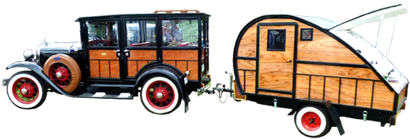 Caravan Clipart Vintage Wedding Car - Car (591x278), Png Download