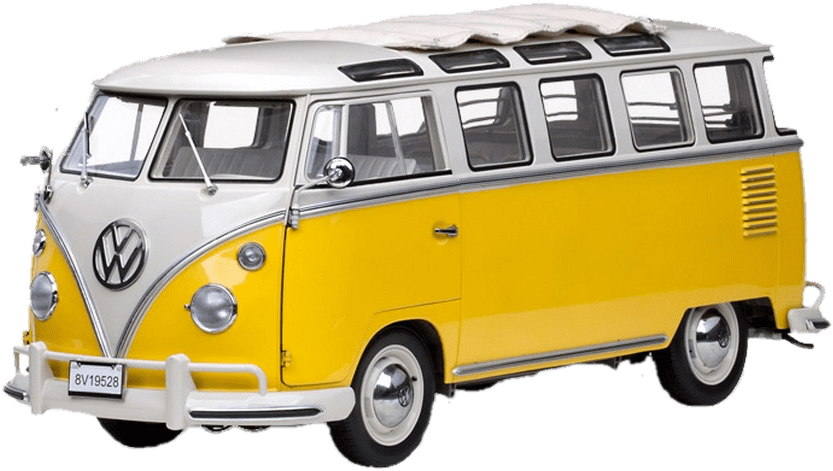 Download - 1/12 1962 Volkswagen Samba-blue/beige Grey (900x674), Png Download