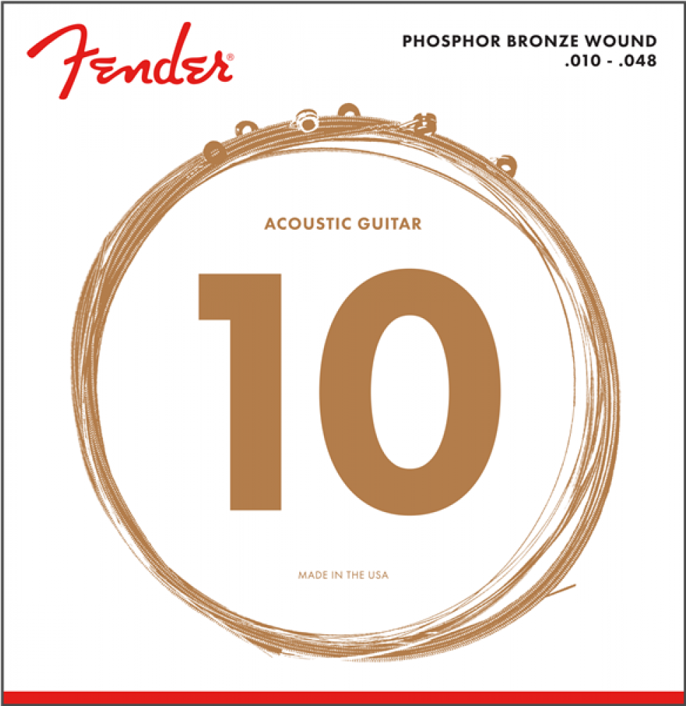Fender 60xl Phosphor Bronze Acoustic Guitar Strings - Fender 60l 0730070405 Acoustic Guitar 80/20 Ball End (1400x1000), Png Download