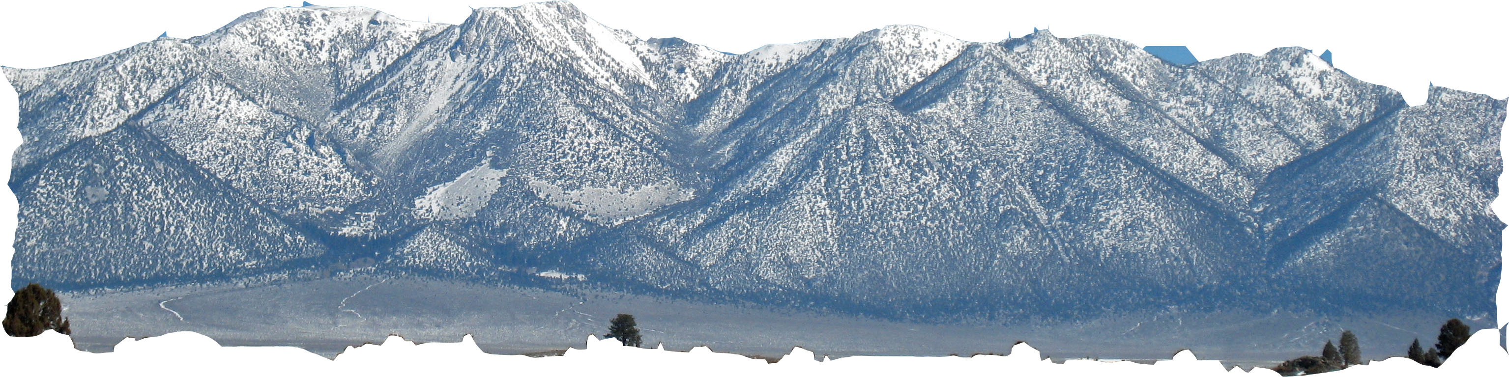 Mountains With No Background (3071x844), Png Download