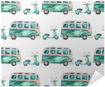 Watercolor Hippie Camper Van And Scooter Poster • Pixers® - Las Chicas De Canterbury - Wright Kim (400x400), Png Download
