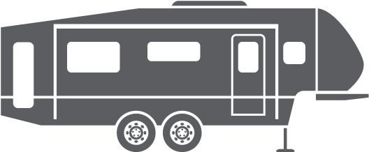 Jpg Black And White Library Camper Clipart - 5th Wheel Camper Clipart (544x252), Png Download