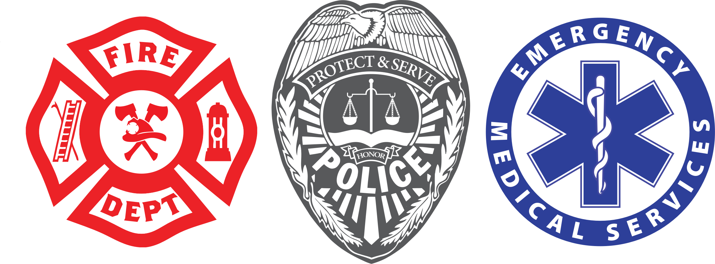 Police Fire Ems Logo (2307x854), Png Download
