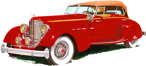 New Parts For Classic Antique Packard Cars - 1934 Packard Le Baron Dual Cowl Phaeton (499x279), Png Download