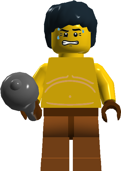 Fat-man - Cartoon (454x609), Png Download