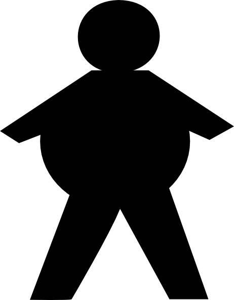 Fat Person Stick Figure (462x592), Png Download