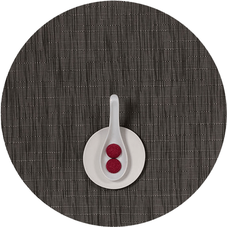 100106 012 Table Bamboo Grey Flannel Round Copy Mi - Chilewich - Bamboo Round Placemat - Gray Flannel (620x465), Png Download