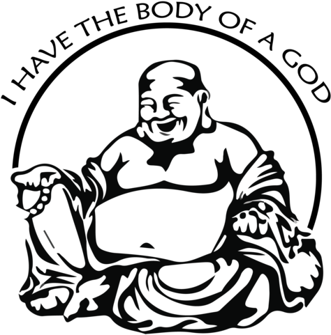 Clipart Black And White Buddha (500x500), Png Download
