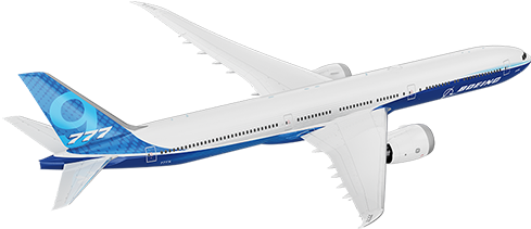 Folding Raked Wingtip - Boeing 777x Folding Wingtips (640x360), Png Download