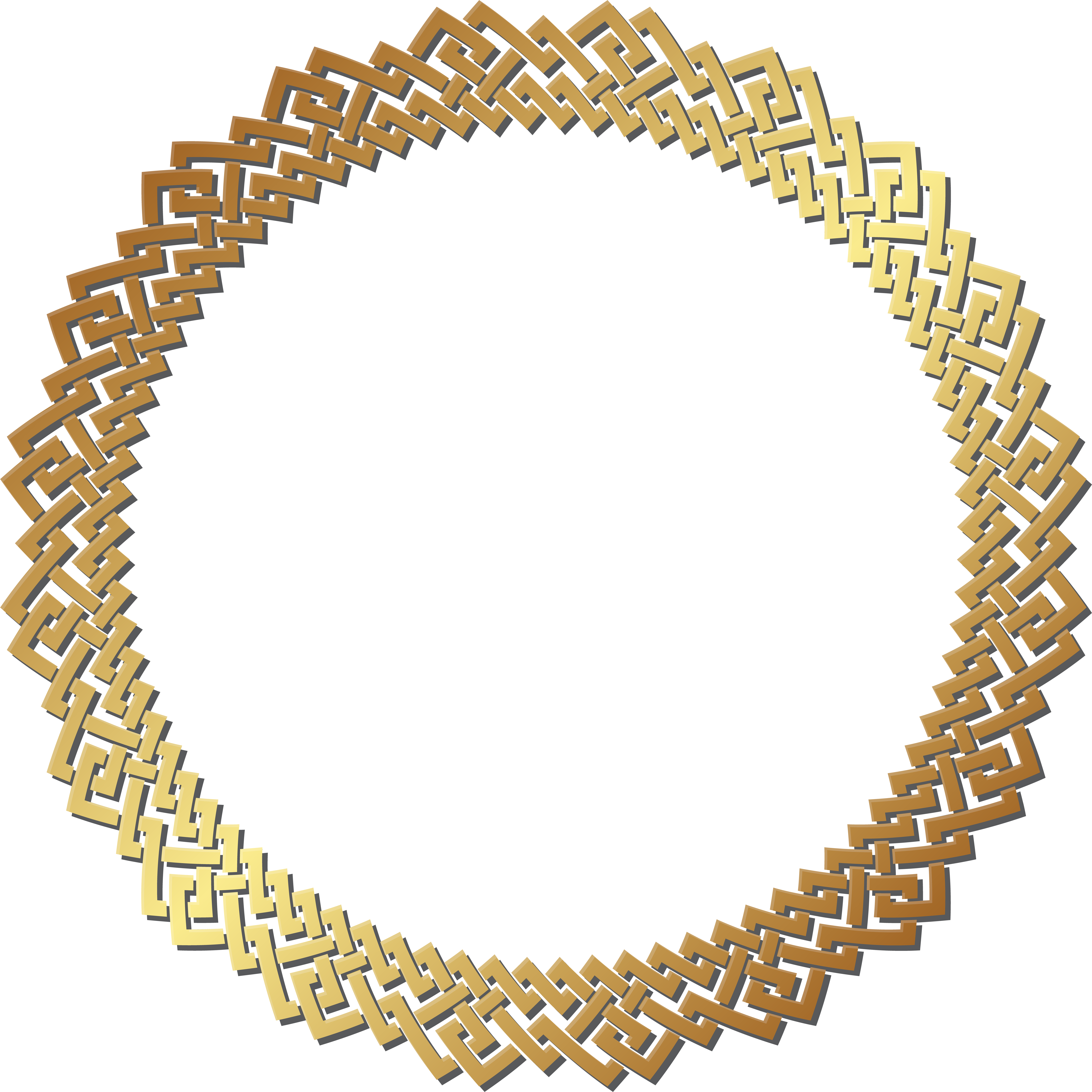 Round Golden Border Frame Transparent Png Clip Art (7979x8000), Png Download