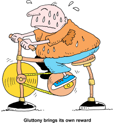 Svg Library Fat Man Clipart - Fat Man On Exercise Bike (368x400), Png Download