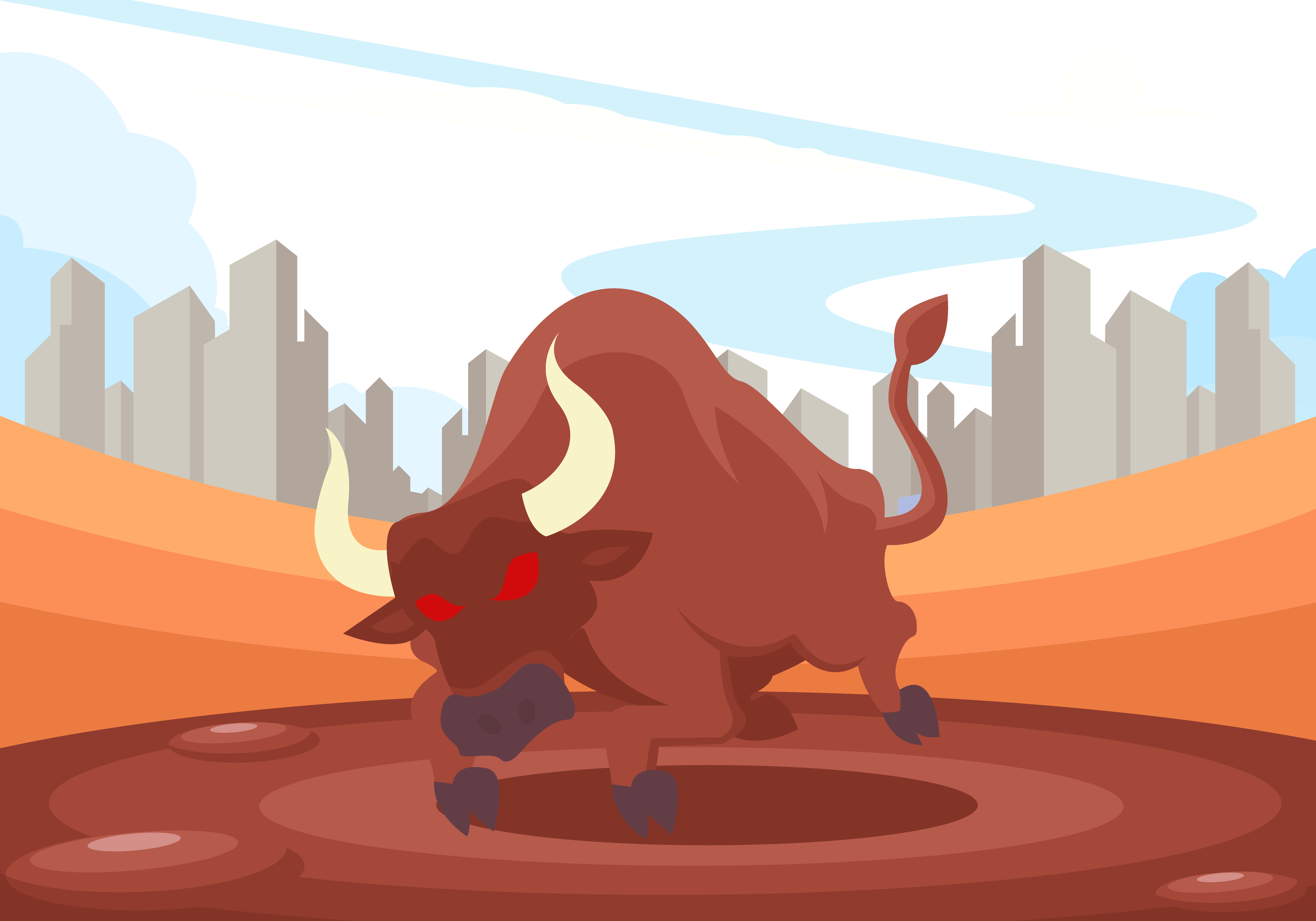 Clip Art Free Stock Butter Vector Angry - Cattle (5833x4083), Png Download