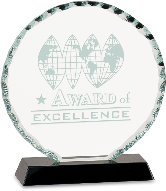 5” Round Facet Glass - Custom Printed 7 Round Glass Award (579x650), Png Download