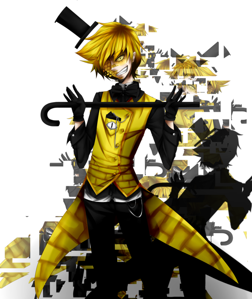 Bill Cipher Human By Putzischen - Gravity Falls Bill Cipher Human Anime (820x975), Png Download