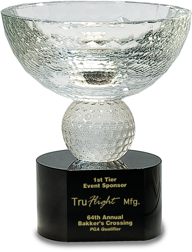 Golf Cup Crystal Award - Custom Crystal Golf Bowl On Black Pedestal Base (7"), (1000x1171), Png Download