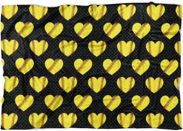 Softball Heart Pattern Fleece Blanket - Mate In Two Hard Puzzle Chess (740x740), Png Download