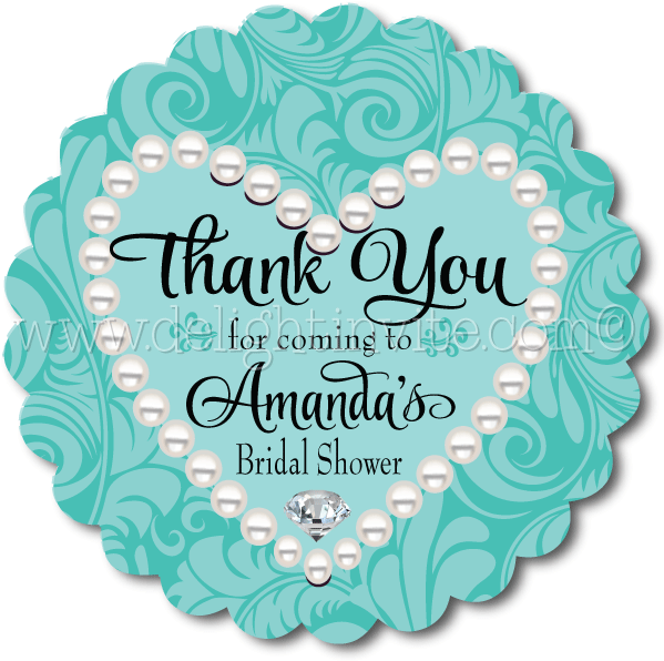 Diamonds And Pearls Bridal Shower Favor Tags - Bridal Shower (612x612), Png Download