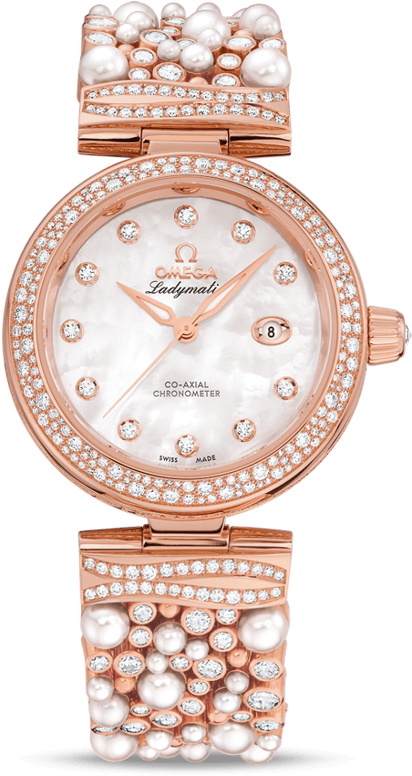 The De Ville Ladymatic Luxury Edition And Its White - Omega De Ville Ladymatic Women's Watch 425.65.34.20.55.008 (800x1100), Png Download