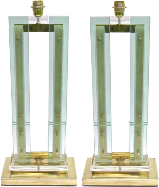 Modern Italian Grand Size Pair Of Fontana Arte Style - Wood (600x600), Png Download