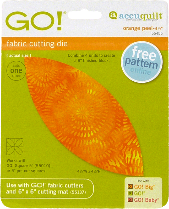 Orange Peel- 4 1/2" - Accuquilt Go! Calico Cat (800x800), Png Download