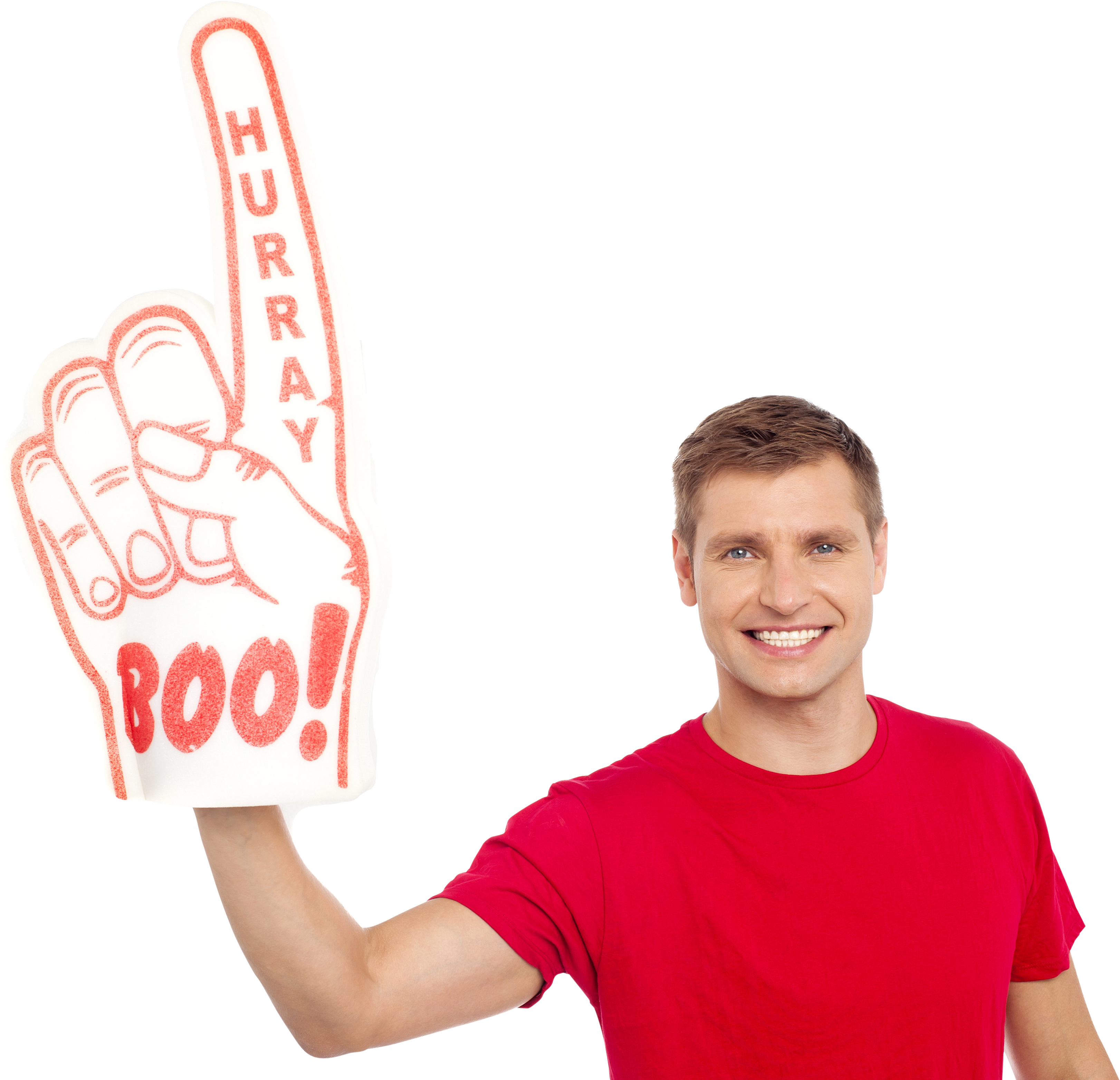 Men Pointing Up Royalty-free Png Image - Foam Hand Supporters (4809x3200), Png Download