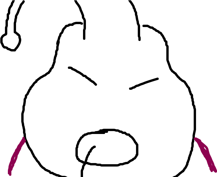 Majin Buu - Line Art (1020x608), Png Download