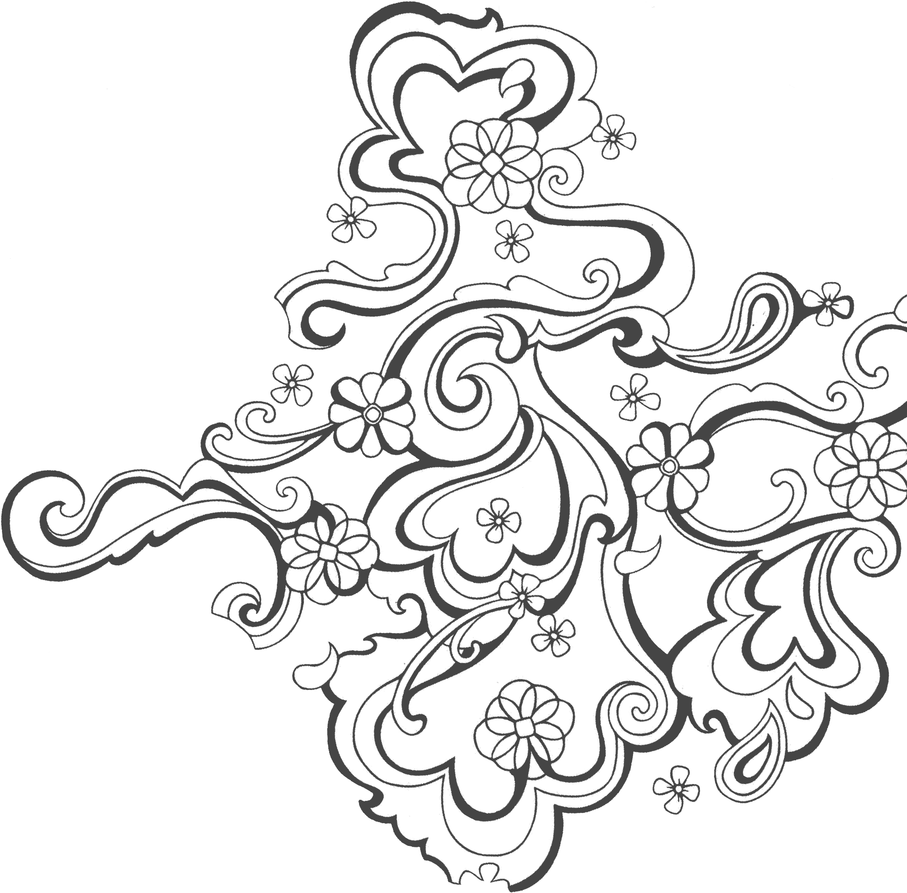 Green Label - Bouquet Of Flowers Coloring Pages (1800x1800), Png Download