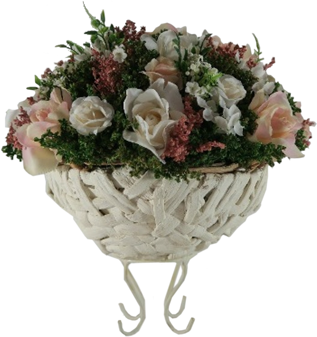 Flower Express Roses With Gyps On Metal Round Planter - Rose (776x706), Png Download