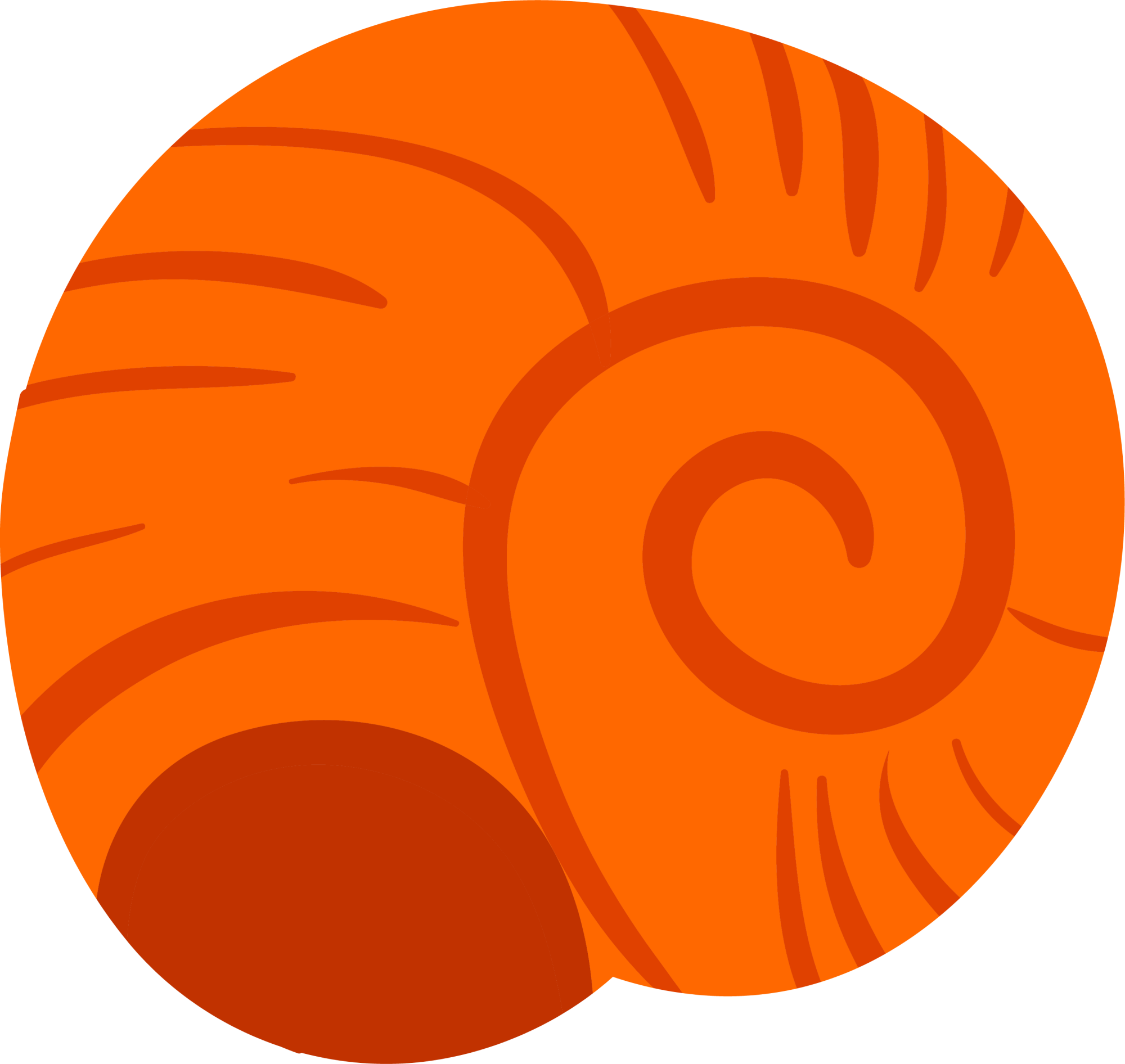 Gastropods Snail Orange Shell - Snail (2000x1892), Png Download