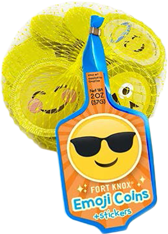 Emoji Coins - Large Gold Foiled Milk Chocolate Coins 1lb (709x473), Png Download