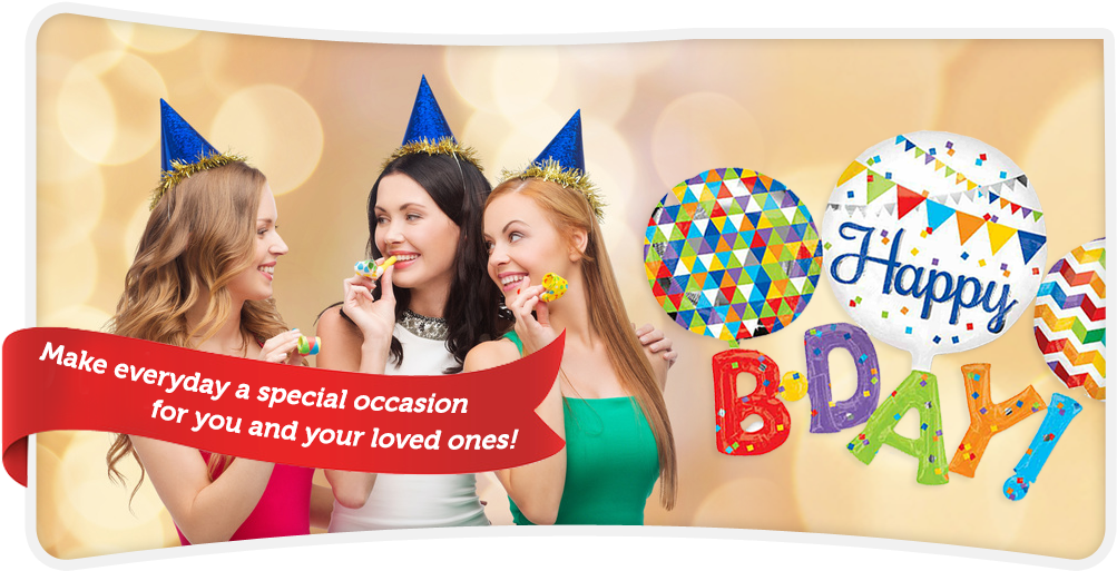 1 - Happy B-day Cluster Balloon (1022x538), Png Download