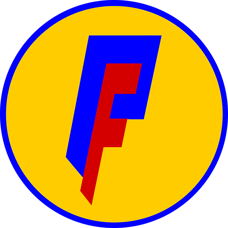 Pf With Gold-blue Ring - Silver (784x786), Png Download