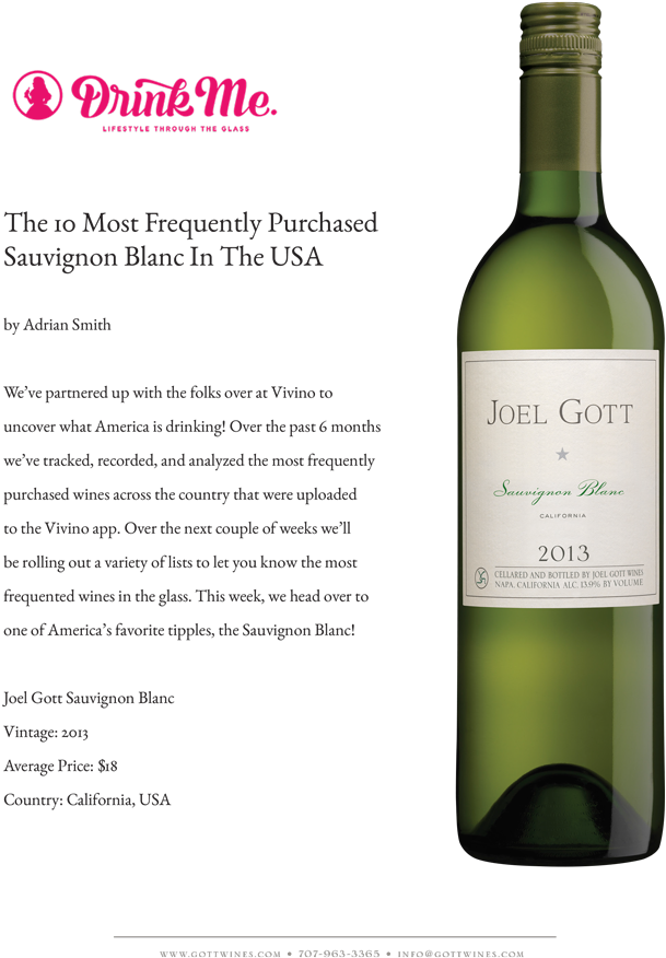 2015 08 11 Drink Me - Joel Gott California Sauvignon Blanc 2011 (791x1024), Png Download
