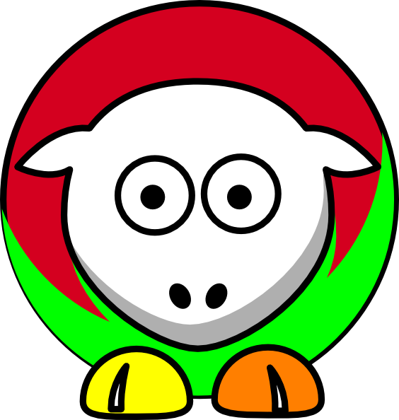 Sheep Gum Drop Colors Red Green Yellow White Orange (564x594), Png Download