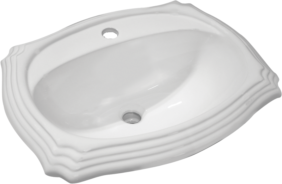 Palm Decorative Porcelain Oval Drop-in Vanity Sink (1000x666), Png Download