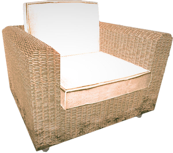 Basketwork Couch - Club Chair (600x529), Png Download