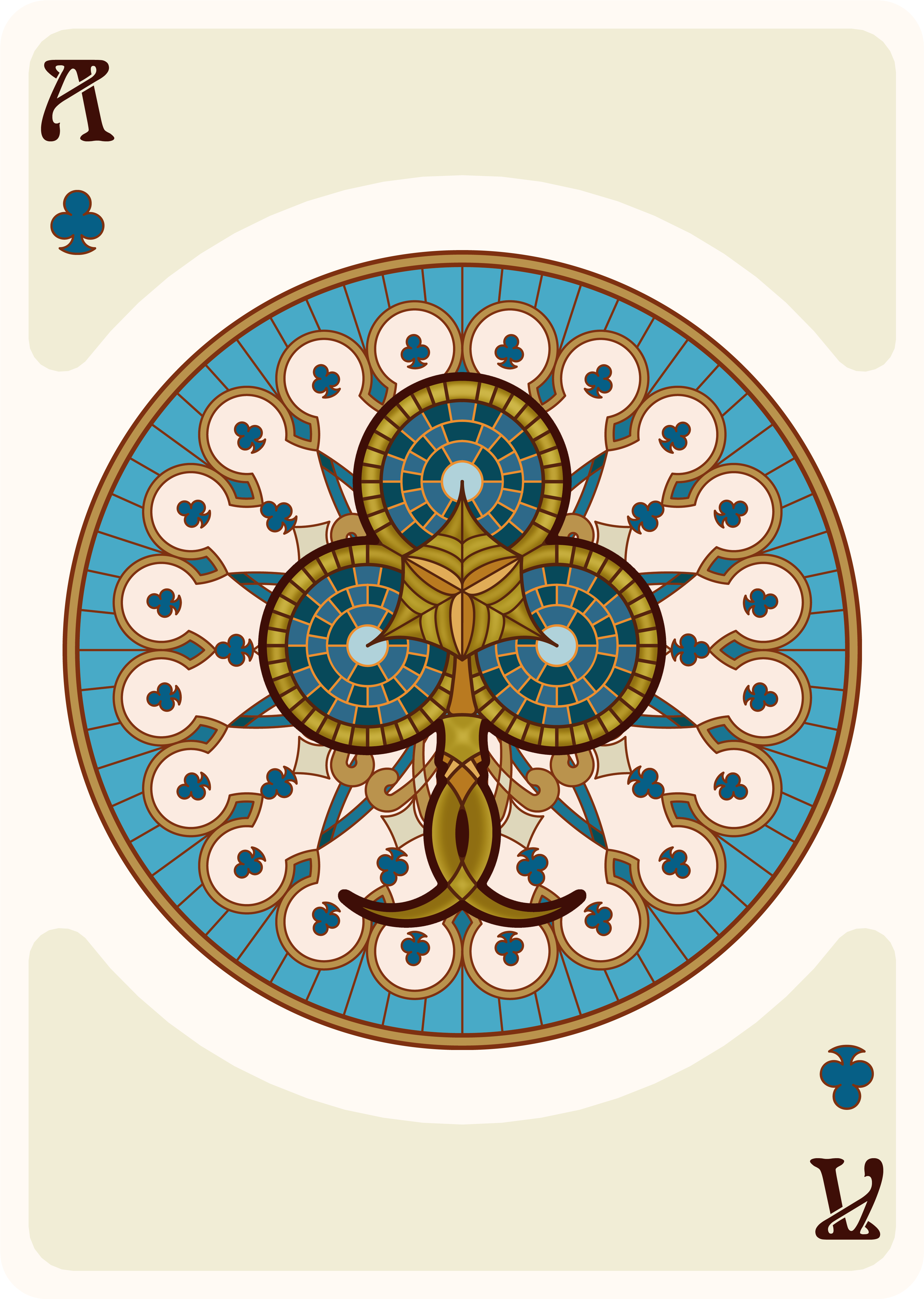 Nouveau Playing Cards Ace Of Clubs - Mazzo Di Carte Nouveau Playing Cards - United Cardists (3776x5152), Png Download
