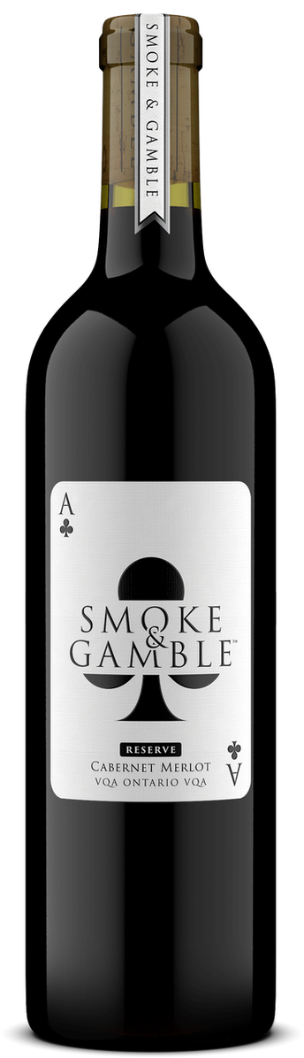 Smoke&gamble Ace Of Clubs Cabernet Merlot Reserve - Merlot (415x1200), Png Download