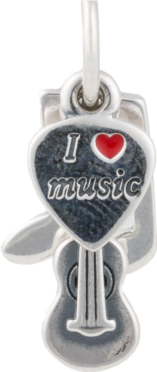 I Love Music Charm, Pandora Charm, Guitar, Music Note, - Locket (750x750), Png Download