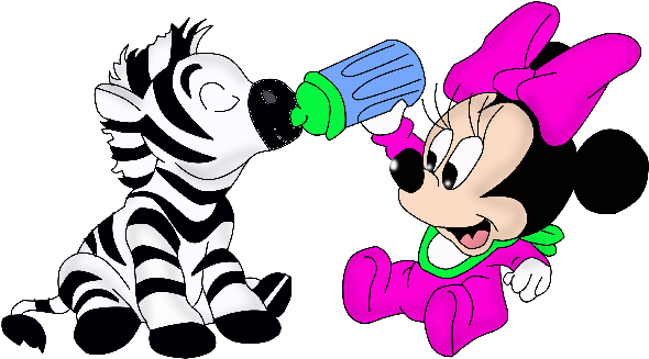 Baby Minnie Mouse - Minnie Com Zebra Pintada Em Tecido (600x600), Png Download