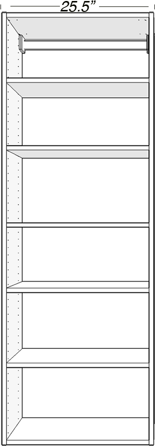 Closet Systems 24 Deep 25 5 Wide 1 Section Closet System - Shelf (900x900), Png Download