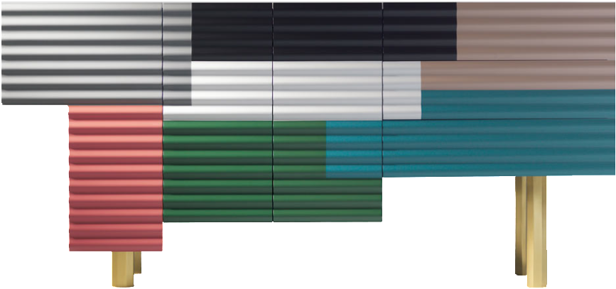 Creative Wave Drawing Board Png Element - Steel Corrugated Furniture (1024x544), Png Download