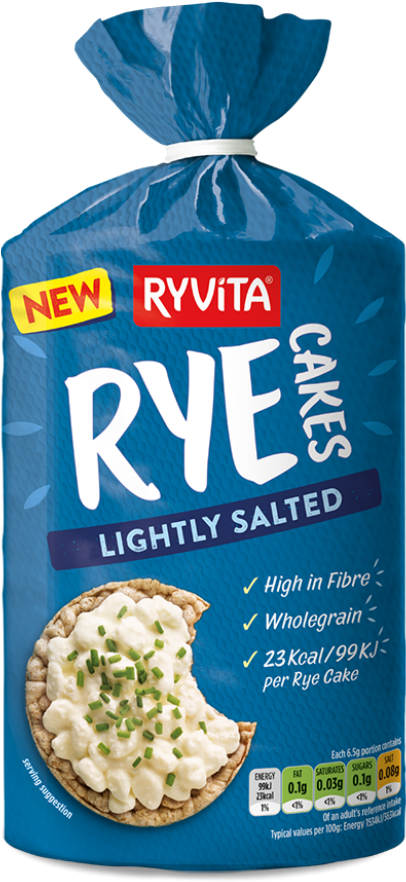 Lightly Salted Rye Cakes - Ryvita Rye Cakes Lightly Salted (1300x900), Png Download