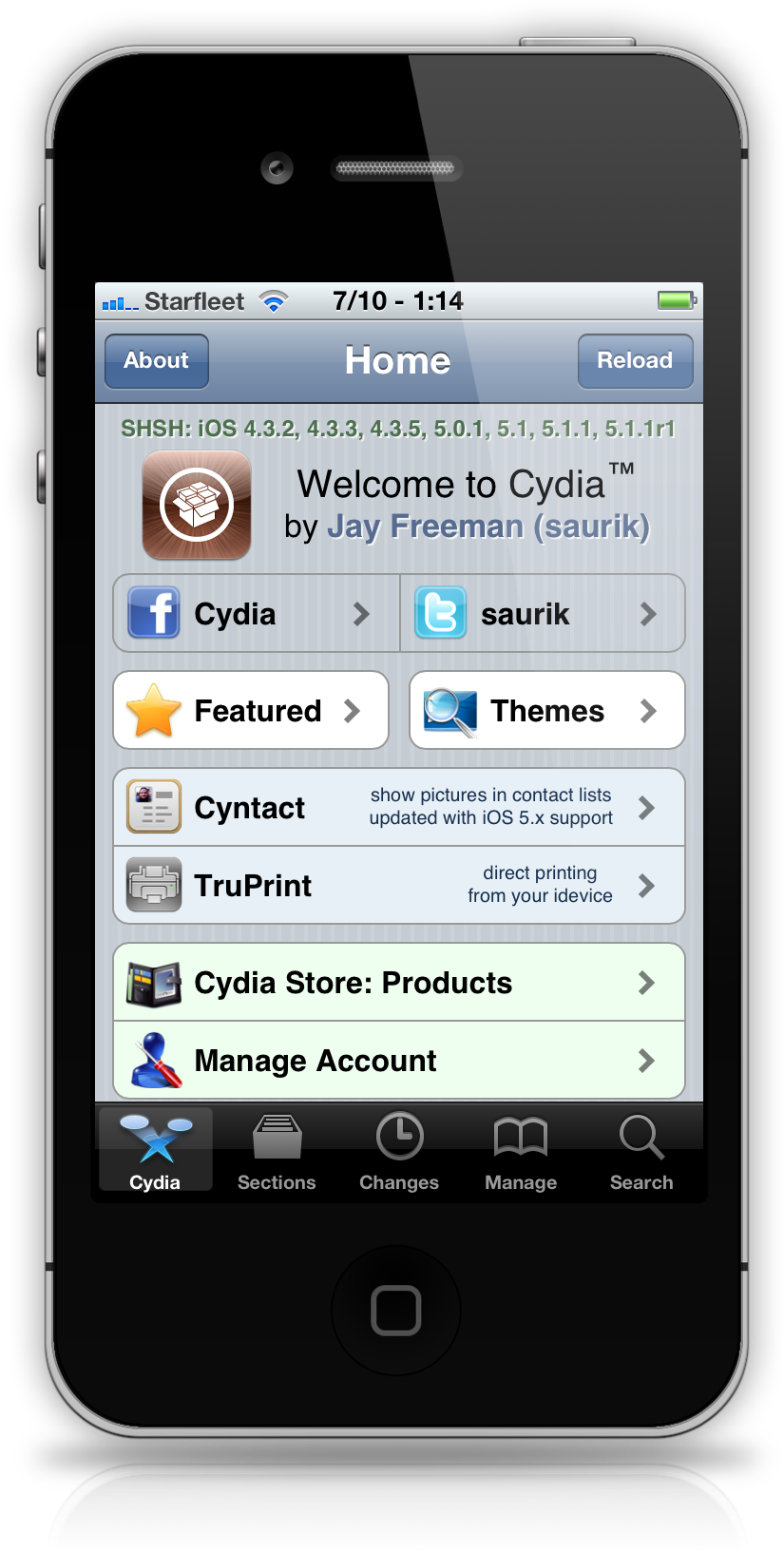 Cydia On The Iphone - Winterboard Ipod Touch (844x1780), Png Download