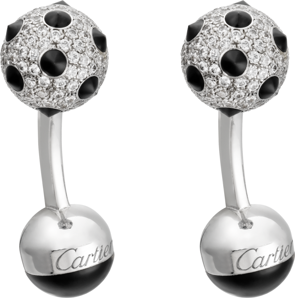 Picot Decor Cufflinks Paved With Diamondssolid White - Cufflinks Cartier (1016x1024), Png Download