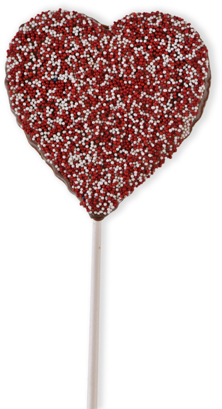 Milk Chocolate Non-pareil Heart Pop - Heart (580x869), Png Download