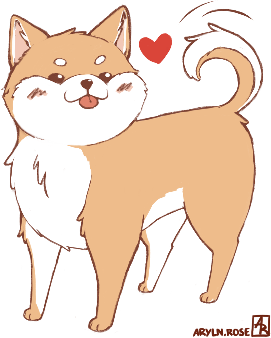 Aryln Shiba Sketch ♡ - Hokkaido (976x1200), Png Download