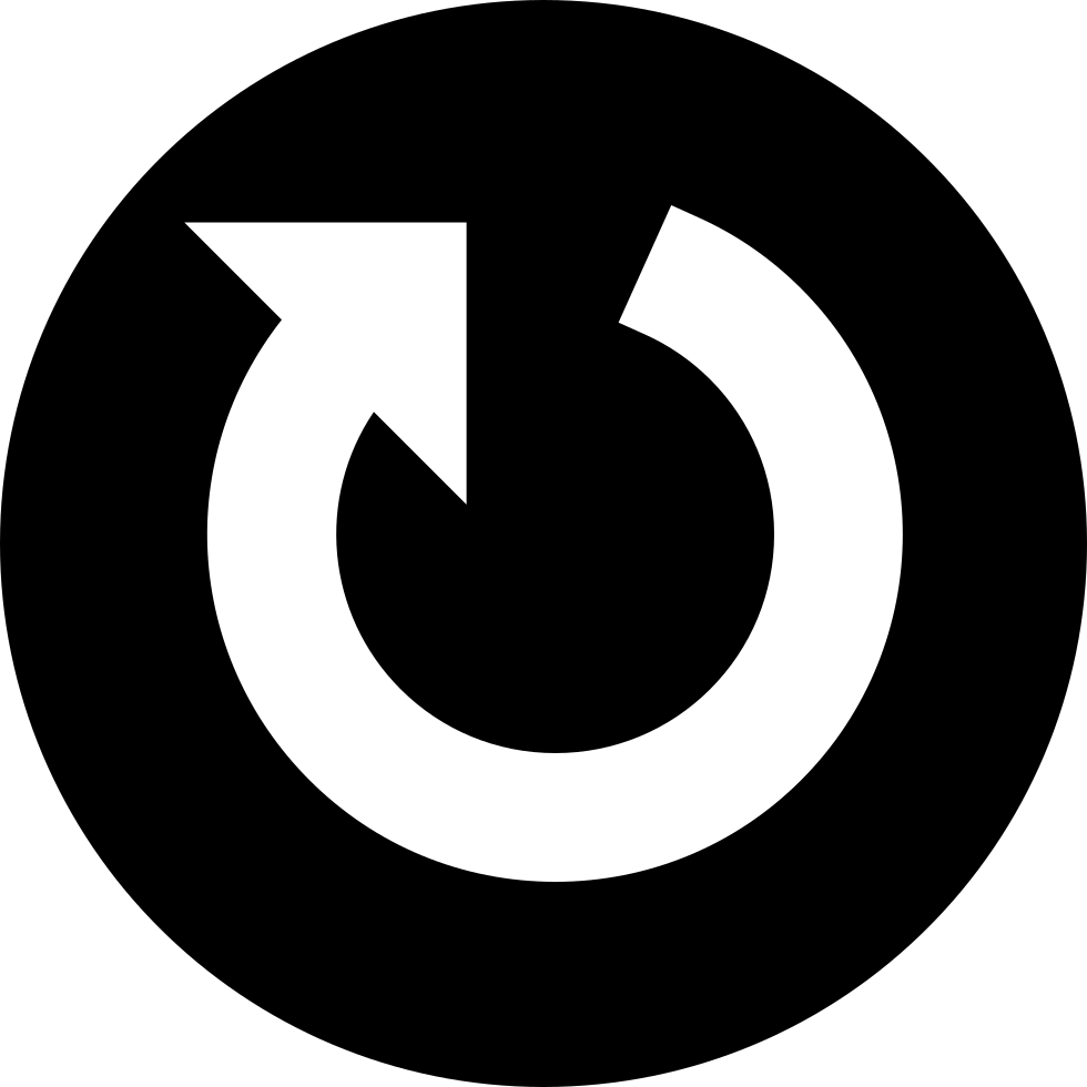 Circular Arrow In A Circle Comments - Round Arrow White Icon (980x980), Png Download