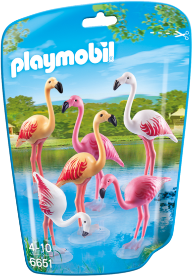 Flock Of Flamingos - Playmobil - Zoo Theme - Flock Of Flamingos (800x560), Png Download